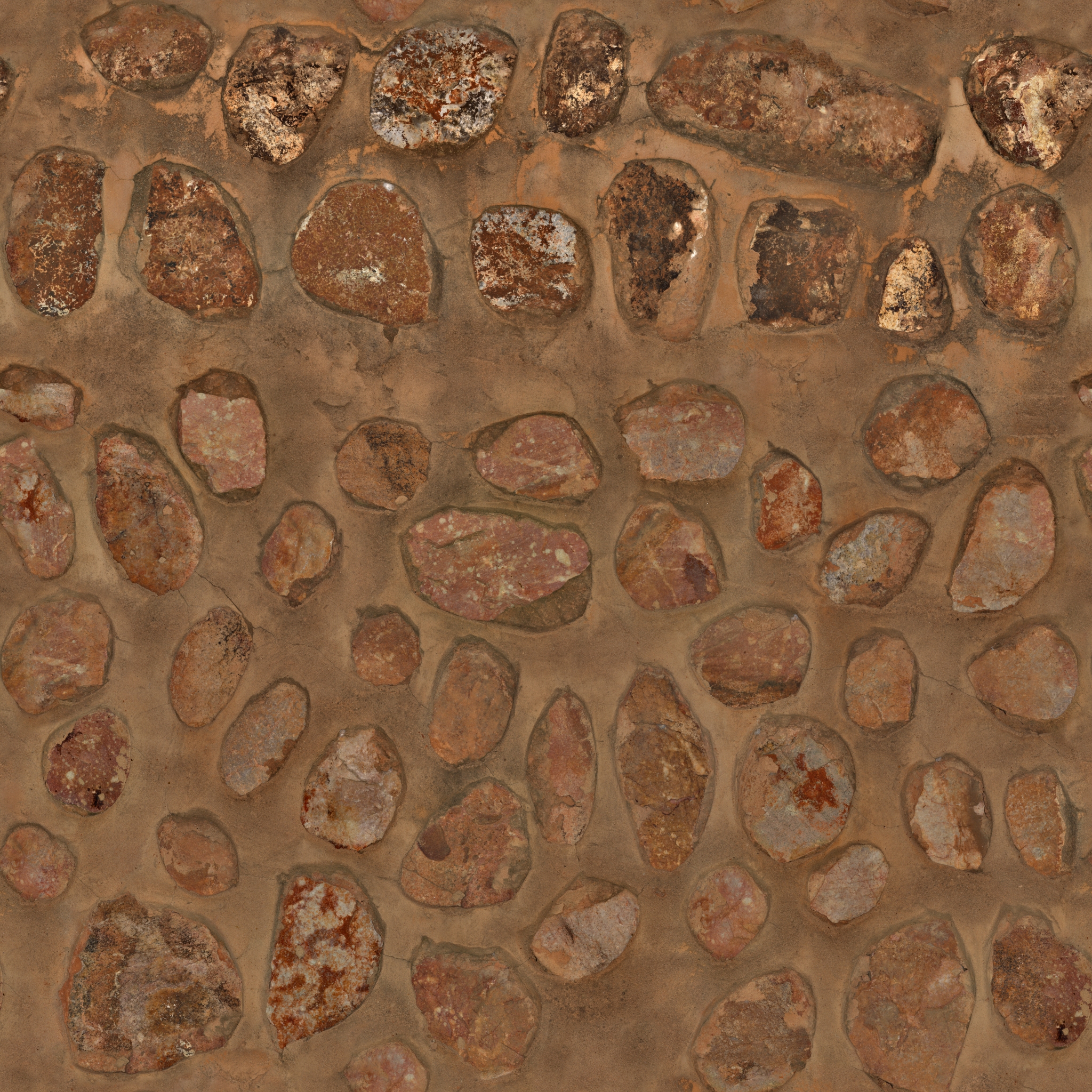 Rock Embedded Concrete Wall