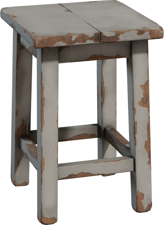 Painted Wooden Stool
