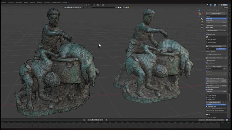Hard-surface model remesh process (Smart Remesh)