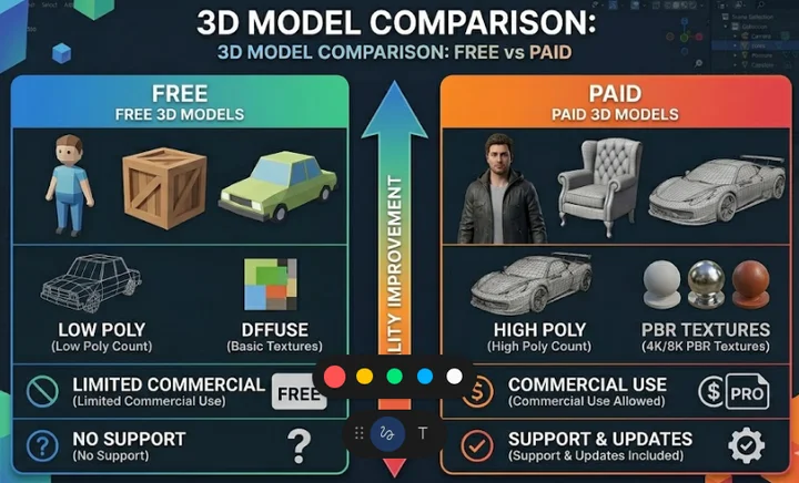 Free vs Paid 3D Models: The Real Difference, Hidden Costs, and When to Use Each Free vs Paid 3D Models: The Real Difference, Hidden Costs, and When to Use Each